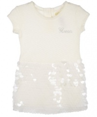 GUESS Kids Girls little girl dress with paillettes, CREAM (5/6) GUESS Kids Girls little girl dress with paillettes, CREAM (5/6)