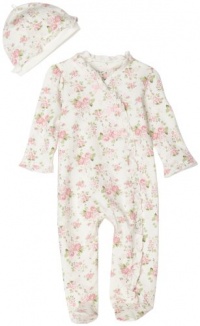 Little Me Cabbage Rose Footie, White Floral, 9 Months