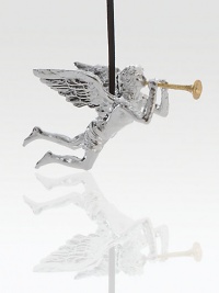 A silvery Gabriel blows his golden trumpet to herald the season in this richly detailed sculptural design.HandmadeGoldplated and nickelplatedAbout 4.5H X 3.5W.Imported A silvery Gabriel blows his golden trumpet to herald the season in this richly detailed sculptural design.HandmadeGoldplated and nickelplatedAbout 4.5H X 3.5W.Imported