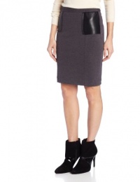 Calvin Klein Women's Skirt with Faux Leather Pockets Calvin Klein Women's Skirt with Faux Leather Pockets