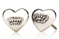 Juicy Couture Puffed Heart Stud Earrings Silver-Tone Juicy Couture Puffed Heart Stud Earrings Silver-Tone