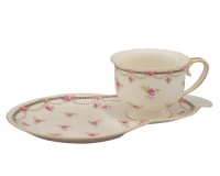 Gracie China Pink Petite Fleur Porcelain 2-Piece Snack Set Gracie China Pink Petite Fleur Porcelain 2-Piece Snack Set