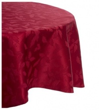 Lenox Holly Damask 60-by-84-Inch Oval Tablecloth, Red Lenox Holly Damask 60-by-84-Inch Oval Tablecloth, Red