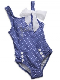 GUESS Kids Girls Little Girl Polka-Dot One-Piece Swimsuit, PURPLE (4) GUESS Kids Girls Little Girl Polka-Dot One-Piece Swimsuit, PURPLE (4)
