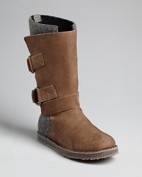 With flannel felt at back and soft suede at the front, these mixed-media Sorel boots are go-tos when you want to feel cozy. With flannel felt at back and soft suede at the front, these mixed-media Sorel boots are go-tos when you want to feel cozy.