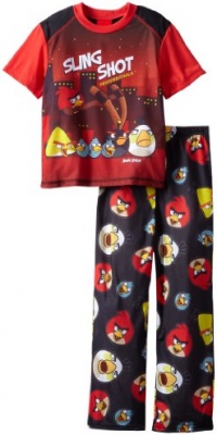 AME Sleepwear Boys Angry Birds Sling Shot, Black/Red, 8 AME Sleepwear Boys Angry Birds Sling Shot, Black/Red, 8