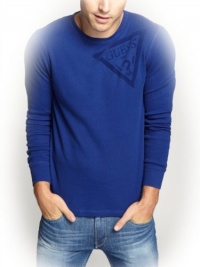 GUESS Men's Cadwell Long-Sleeve Ribbed Crewneck Shirt GUESS Men's Cadwell Long-Sleeve Ribbed Crewneck Shirt