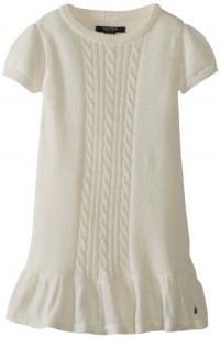 Nautica Girls 2-6X Solid Cable Ruffle Dress, Natural, 5 Nautica Girls 2-6X Solid Cable Ruffle Dress, Natural, 5