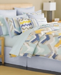 Pure serenity. Martha Stewart Collection brings a bright, refreshing look to your room with this Painted Chevron comforter set, featuring a chevron pattern softened by a painted print technique. Finished with solid accents and an understated palette for a soothing presentation. Pure serenity. Martha Stewart Collection brings a bright, refreshing look to your room with this Painted Chevron comforter set, featuring a chevron pattern softened by a painted print technique. Finished with solid accents and an understated palette for a soothing presentation.