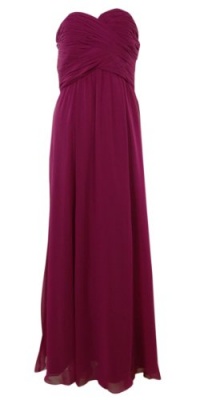 Pleated Sweetheart Strapless Crepe Gown Dress (6, Berry) Pleated Sweetheart Strapless Crepe Gown Dress (6, Berry)