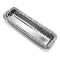 Wilton Armetale Flutes and Pearls Cracker Tray, Rectangular, 4-1/4-Inch by 12-1/2-Inch