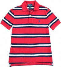 Ralph Lauren Boy's Short-Sleeved Striped Polo, Red, 2 T Ralph Lauren Boy's Short-Sleeved Striped Polo, Red, 2 T