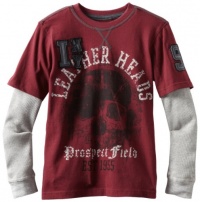 Industry 9 Boys 8-20 Leather Heads Tee, Red Open, Large Industry 9 Boys 8-20 Leather Heads Tee, Red Open, Large