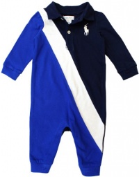 Ralph Lauren Layette Boy's Big Pony Coverall, Blue, 12M Ralph Lauren Layette Boy's Big Pony Coverall, Blue, 12M