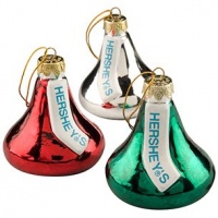 Kurt Adler Hershey Kisses Glass Set, Christmas Ornament Kurt Adler Hershey Kisses Glass Set, Christmas Ornament