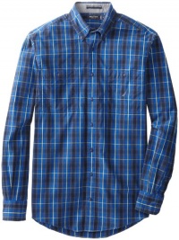 Nautica Men's Big-Tall Long Sleeve Poplin Plaid Shirt