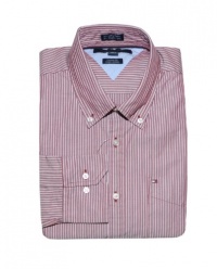 Tommy Hilfiger Men Custom fit Striped Logo Shirt Tommy Hilfiger Men Custom fit Striped Logo Shirt