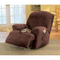 Sure Fit Stretch Pique Recliner Slipcover, Medium, Chocolate Sure Fit Stretch Pique Recliner Slipcover, Medium, Chocolate