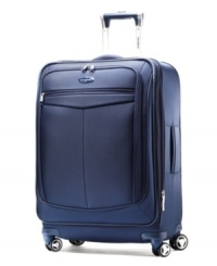Made for travel's twists and turns with four multi-directional spinner wheels that easily mimic your movements and always follow your lead. An innovative design combines the unrivaled protection of a durable construction with a fully-stocked interior that makes organized travel a given. 10-year warranty. Made for travel's twists and turns with four multi-directional spinner wheels that easily mimic your movements and always follow your lead. An innovative design combines the unrivaled protection of a durable construction with a fully-stocked interior that makes organized travel a given. 10-year warranty.