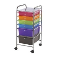 Blue Hills Studio Storage Cart w/6 Drawers: Multi-Color Blue Hills Studio Storage Cart w/6 Drawers: Multi-Color