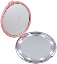 Floxite Fl-360-p 10x Led Lighted Compact With Crystals and Dfp Quality Glass, Pink Floxite Fl-360-p 10x Led Lighted Compact With Crystals and Dfp Quality Glass, Pink