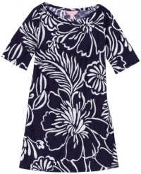 Lilly Pulitzer Girls 2-6X Little Cassie Knit Dress, Bright Navy Bella, Small Lilly Pulitzer Girls 2-6X Little Cassie Knit Dress, Bright Navy Bella, Small