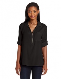 Calvin Klein Women's Long Sleeve Top With Zipper Front