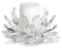 Godinger Lotus Pillar Holder w/ Candle Godinger Lotus Pillar Holder w/ Candle
