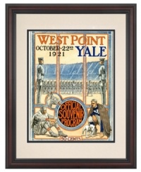 Despite their loss to Yale, this restored program cover is an incredible salute to Army football, featuring the glorious Black Knights marching to battle in 1921. A fun piece for military families. Despite their loss to Yale, this restored program cover is an incredible salute to Army football, featuring the glorious Black Knights marching to battle in 1921. A fun piece for military families.