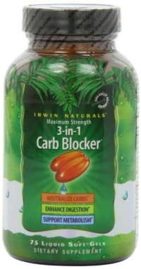 Irwin naturals Maximum Strength 3-in-1 Carb Blocker, 75-Count Bottles (Pack of 2) Irwin naturals Maximum Strength 3-in-1 Carb Blocker, 75-Count Bottles (Pack of 2)