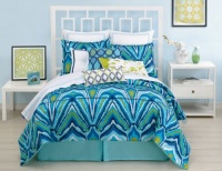 Trina Turk 3-Piece Blue Peacock Comforter Set, Twin, Blue Trina Turk 3-Piece Blue Peacock Comforter Set, Twin, Blue