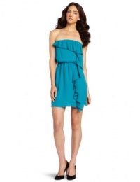 BCBGeneration Women's Ruffle Tube Dress, Teal Blue, Small BCBGeneration Women's Ruffle Tube Dress, Teal Blue, Small
