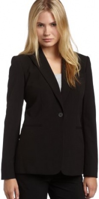 Calvin Klein Women's Single Button Suit Jacket,Black,16