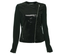Calvin Klein Women's Sequined Moto Jacket, Black, X-Small Calvin Klein Women's Sequined Moto Jacket, Black, X-Small