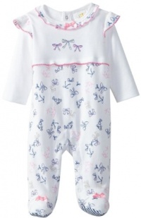 ABSORBA Baby-Girls Newborn Bows Footie, White, 3-6 Months ABSORBA Baby-Girls Newborn Bows Footie, White, 3-6 Months