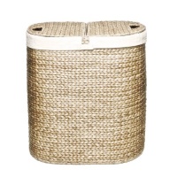 Seville Classics Hand-Woven Oval Hyacinth Double Hamper Seville Classics Hand-Woven Oval Hyacinth Double Hamper