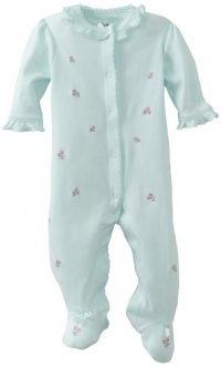 Little Me Baby Girl Newborn Rosebud Footie, Aqua, 3 Months Little Me Baby Girl Newborn Rosebud Footie, Aqua, 3 Months