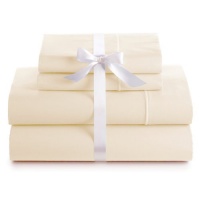 Luxury 100% Cotton Deep Pocket Sheet Set, Queen Size, Ivory Luxury 100% Cotton Deep Pocket Sheet Set, Queen Size, Ivory