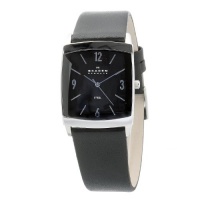 Skagen Men's 691LSLB Black Dial Black Leather Band Watch Skagen Men's 691LSLB Black Dial Black Leather Band Watch