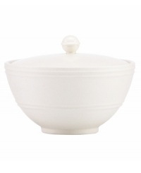 Elegance comes easy with this sugar bowl from kate spade new york's Fair Harbor white dinnerware. Durable stoneware in a milky white hue is half glazed, half matte and totally timeless. Elegance comes easy with this sugar bowl from kate spade new york's Fair Harbor white dinnerware. Durable stoneware in a milky white hue is half glazed, half matte and totally timeless.