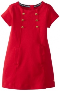 Nautica Girls 2-6X Short Sleeve Ponte Shift Dress, Red, 3T