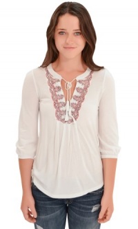 Juicy Couture Women's Embroidered Knit Tunic Top Ivory P Juicy Couture Women's Embroidered Knit Tunic Top Ivory P