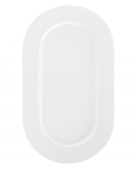 Set 5-star standards for your table with this sleek oval platter from Hotel Collection. Balancing a delicate look and exceptional durability, the translucent Bone China collection of dinnerware and dishes is designed to cater virtually any occasion. Set 5-star standards for your table with this sleek oval platter from Hotel Collection. Balancing a delicate look and exceptional durability, the translucent Bone China collection of dinnerware and dishes is designed to cater virtually any occasion.