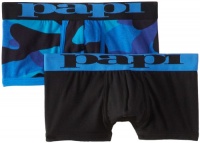 Papi Men's 2 Pack Camo Flavor Brazilian Trunk, Blue, Medium