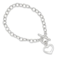 Gold and Watches Sterling Silver Open Link Heart Bracelet Gold and Watches Sterling Silver Open Link Heart Bracelet