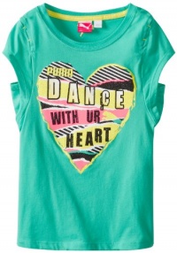 PUMA Girls 7-16 Detached Short Sleeve Tee, Mint Leaf, Large PUMA Girls 7-16 Detached Short Sleeve Tee, Mint Leaf, Large