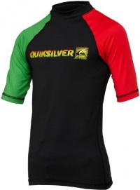 Quiksilver Youth Phaser S/S Rashguard, Rasta-4 Little Kids Quiksilver Youth Phaser S/S Rashguard, Rasta-4 Little Kids