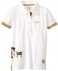 TuffRider Girl's Trio Short Sleeve Polo Shirt, White, Small TuffRider Girl's Trio Short Sleeve Polo Shirt, White, Small