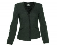 Calvin Klein Women's Open Trim Jacket, Charcoal Melange, 12 Calvin Klein Women's Open Trim Jacket, Charcoal Melange, 12