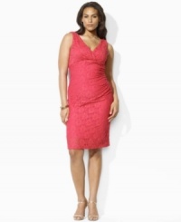 A timeless addition to any warm-weather wardrobe, a versatile plus size Lauren by Ralph Lauren dress embodies modern elegance in stretch cotton lace with a chic V-neckline. A timeless addition to any warm-weather wardrobe, a versatile plus size Lauren by Ralph Lauren dress embodies modern elegance in stretch cotton lace with a chic V-neckline.